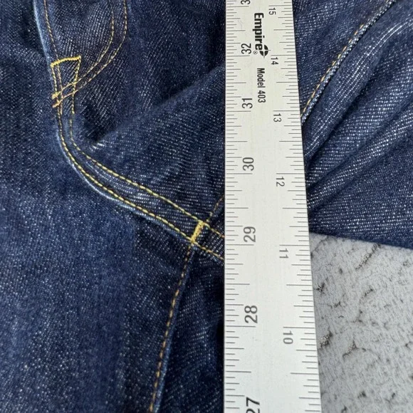 Sid Mashburn Jeans Mens 36x29 Blue Wide Leg Button Fly Indigo USA Made Tag 40x32